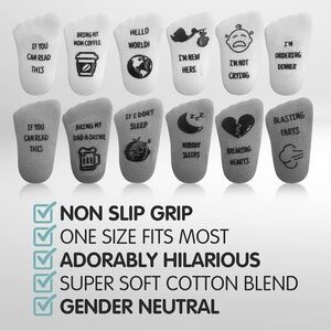 Brand NWT pack of 6 funny baby socks in a gift box 0-12 months